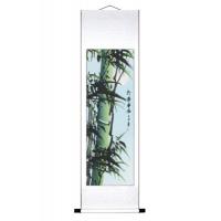 Large Wind Blown Green Bamboo Scroll Painting